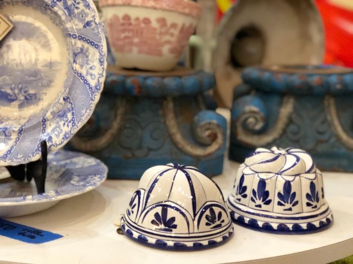 Blue and white transfer ware 