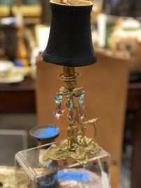 Gilt bronze candlestick  lamp