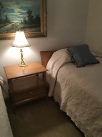 Heywood Wakefield twin beds and nightstandin Sable finish “Cadence collection”