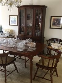 Lovely Willett china cabinet and also a dining room table and chairs