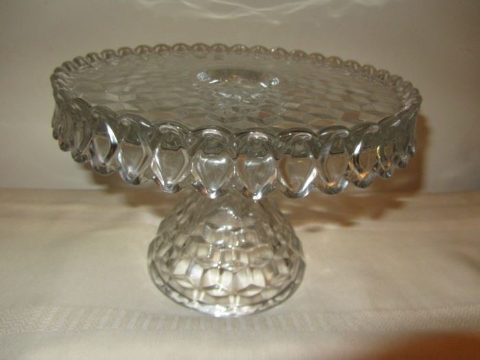 Imperial Candlewick Bead Glass Cake Stand