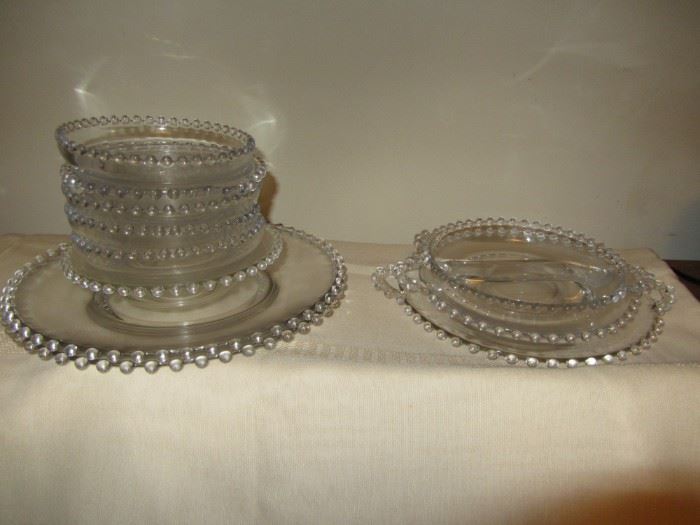 Imperial Candlewick Bead Glass serving plates