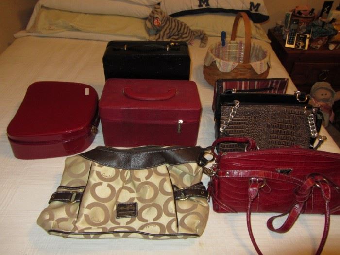 Purses- most new with tags, Make up cases