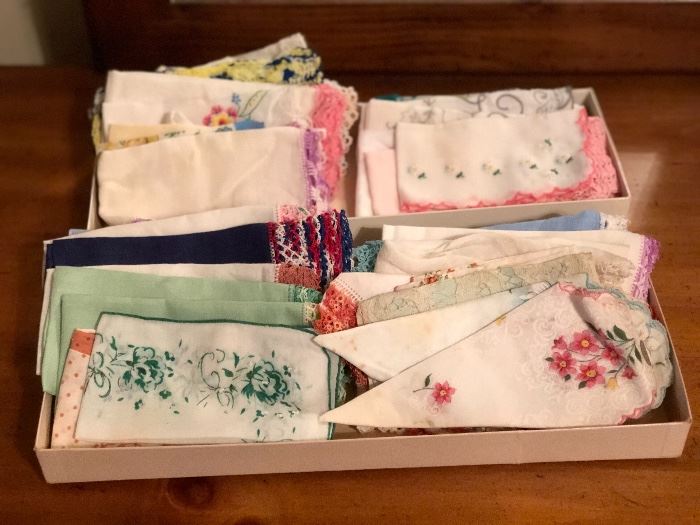 Vintage Handkerchiefs- many embroidered