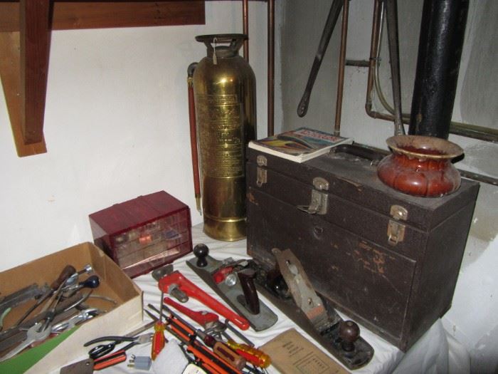 Brass Fire Extinguisher, Tools,  Kennedy Tool Case