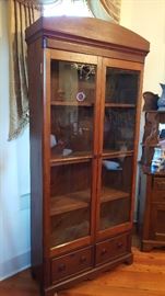 Beautiful Empire cupboard/china cabinet -- over 7 feet tall! Could have been plantation-made.