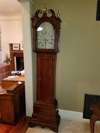 Antique Scottish Wm. Clarke Greenock longcase clock -- OVER 7' TALL!