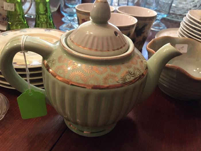 Mint green tea pot 