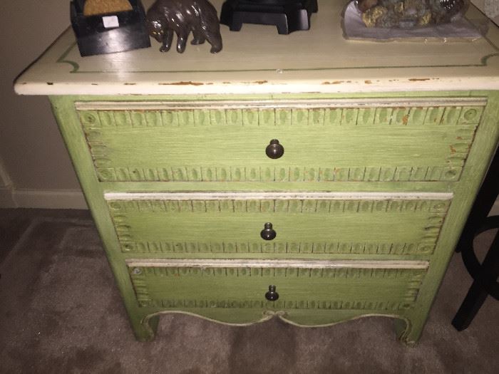 Painted antique side chest 