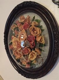Antique bouquet under glass  