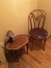 antique table and chair