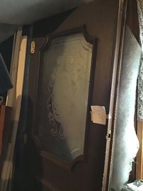 Unique, one of a kind, etched glass antique Church Doors! Architectural Gems!