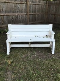 Outdoor White Bench