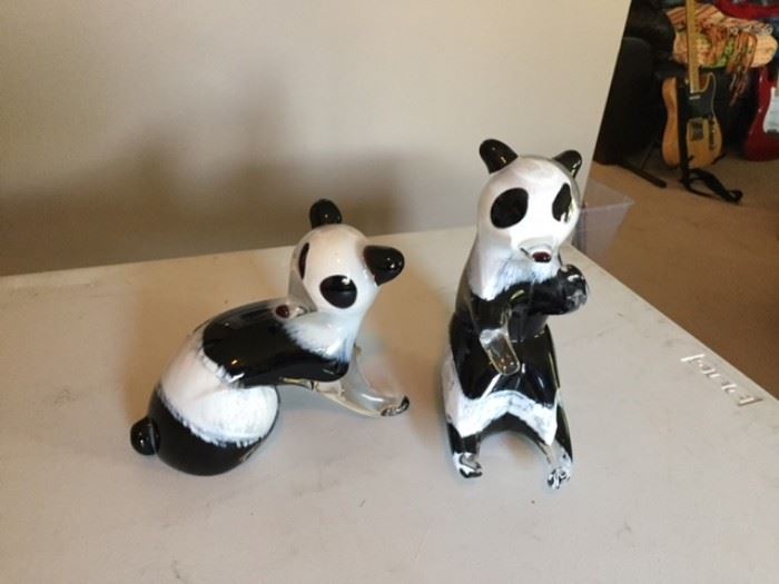 Set of Glass Pandas.  