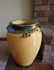 LARGE YELLOW / GRN VASE