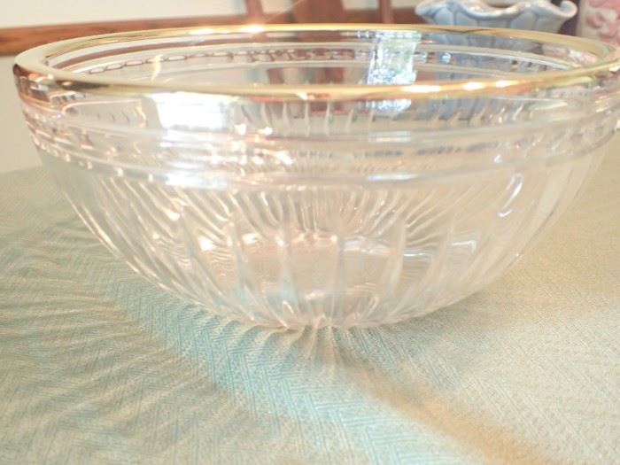 WATERFORD CRYSTAL BOWL WITH GOLD RIM