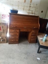 Oak roll top desk