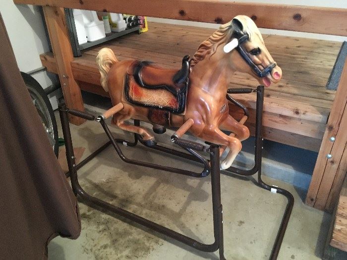 a vintage rocking horse.