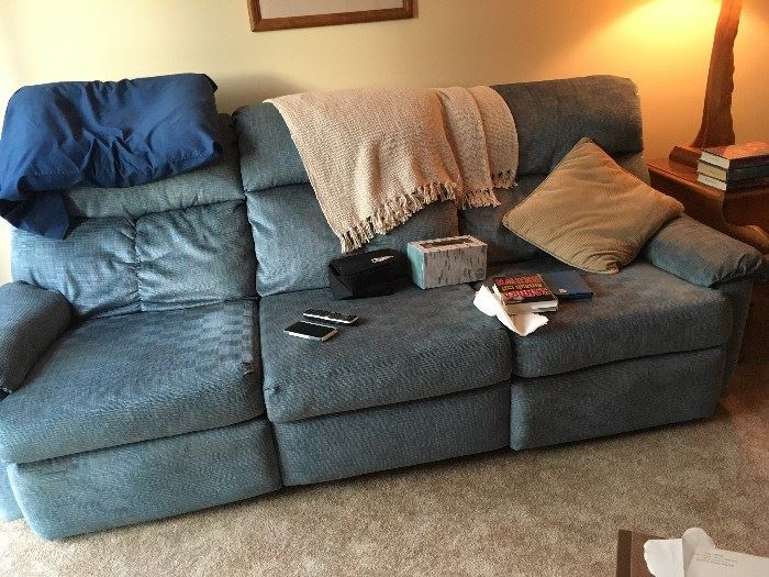This is one of three pieces of upholstered living room furniture -- two couches and a love seat.
