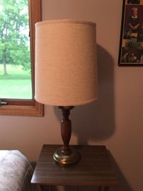 end table and lamp.