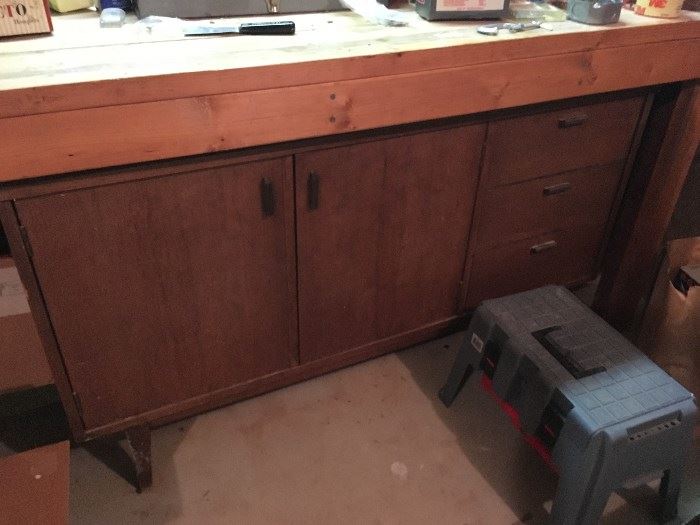 a vintage dresser trying to hide.