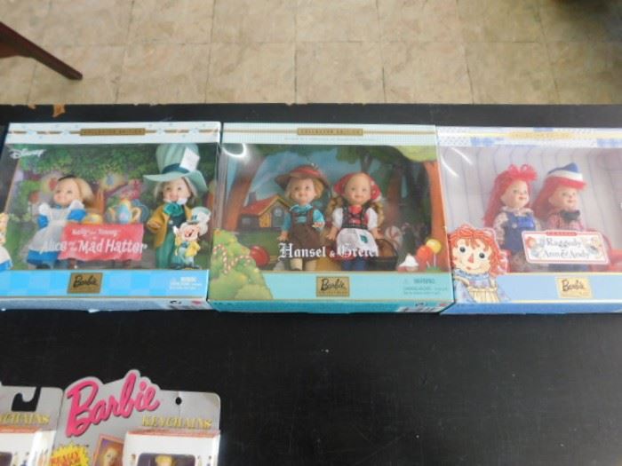 Alice in Wonderland,Hansel and Gretel plus Raggedy Ann and Andy Kelly Barbies