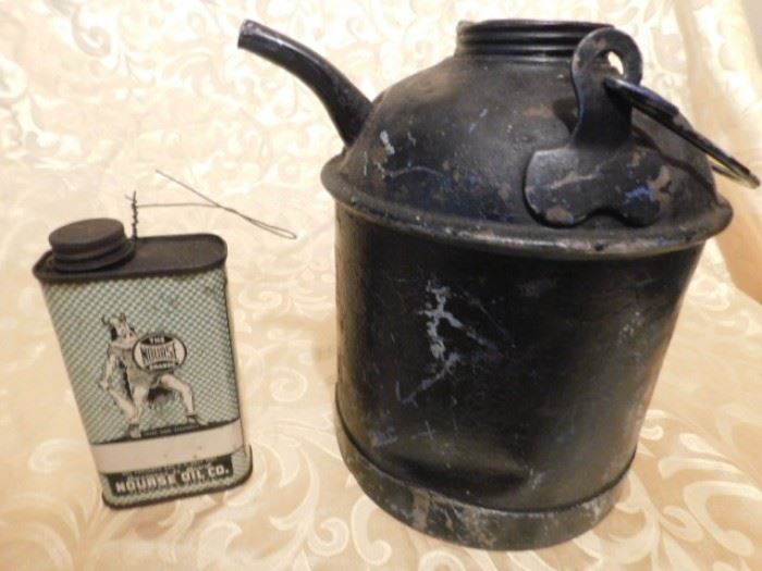 Vintage Noure oil company can and  Model T car gas can