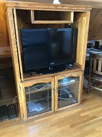 flat screen tv-SOLD small entertainment center, DVD player are still available