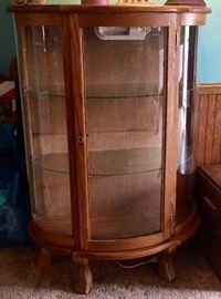 Curved Glass Front Curio Cabinet 