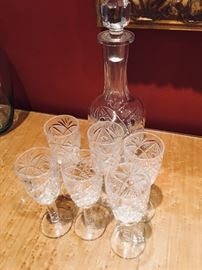 Carafe and sherry glasses