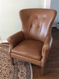 Ethan Allan Leather Wing Chair
