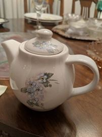 tea pot glass platter