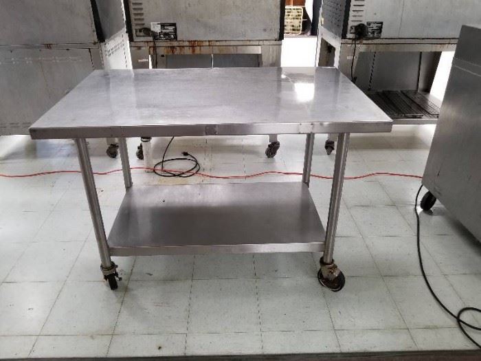 Stainless Steel Rolling Prep Table