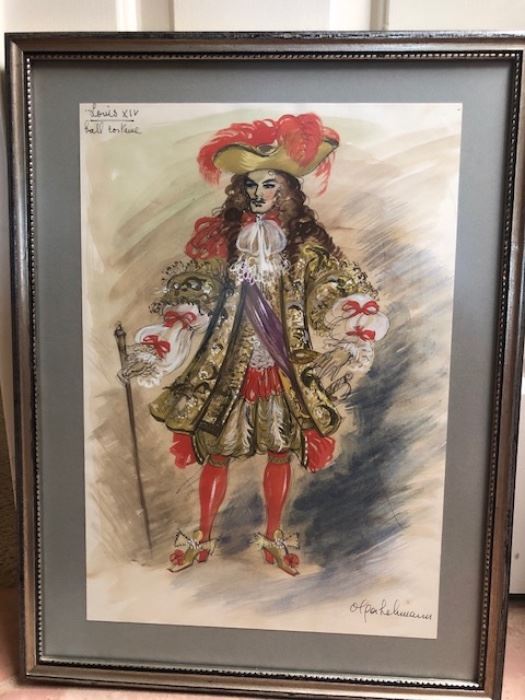Set of original drawings of characters  from his movie “Man in the Iron Mask”