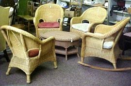 WICKER CHAIRS ROCKERS AND STRAIGHT CHAIRS
