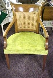 VELOUR AND CANE OCCASIONAL CHAIRJPG