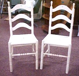 WHITE RUSH SEAT CHAIRS