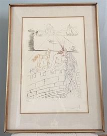 #2240: Dali, "Helen of Troy and Paris" Signed & Numbered
Helen of Troy and Paris by Salvatore Dali , an original drypoint, Pencil Signed and Numbered.
Certificate of Authenticity Attached to the back.

19" x 26"