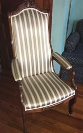 #2374: Arm chair stripe
Arm chair.

24” x 30” x 46”H.

*Little damage