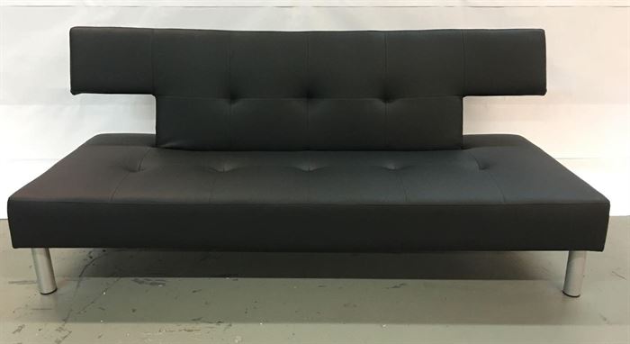 #1332: Black Leather Sofa/Bed
Awesome design, black leather sofa, bed.
Like new.

30” x 71” x 31”.