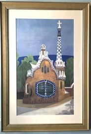#2244: M.Duran Framed Art
Church framed art by M. Duran.

20" x 29"