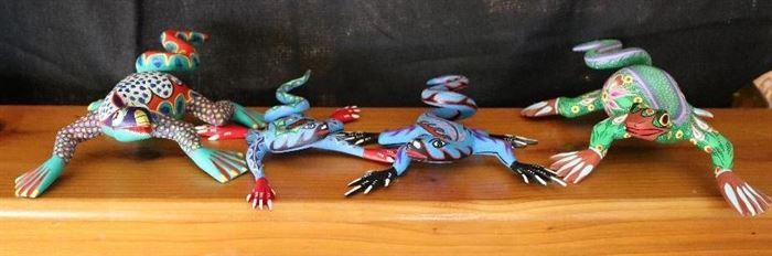 #2355: Fun Signed and painted lizards
Fun signed and painted lizards, set of four.
Approx 8” - 11”