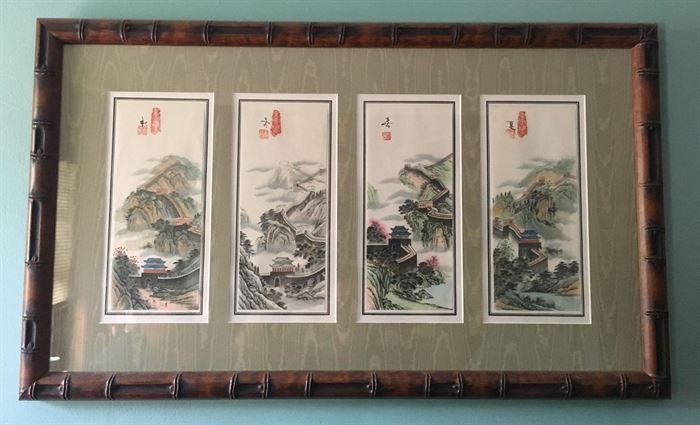 #2364: Oriental Four Section Framed Art
Oriental Four Section Framed Art.

30" x 18”H