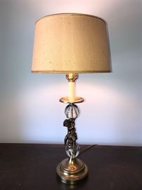 #1405: Lamp with figuring
Lamp with figurine.

30"H x 13"D