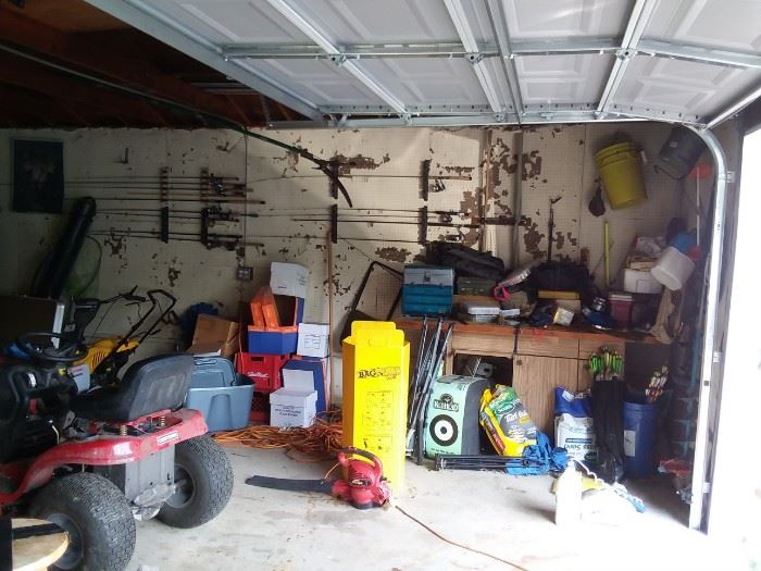 Leaf blower, lots of tools and garden equipment
