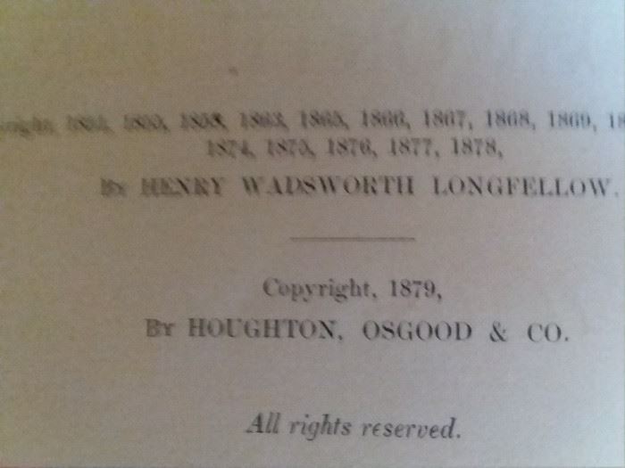 Printing description of Longfellow books.