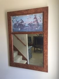 Burled walnut mirror