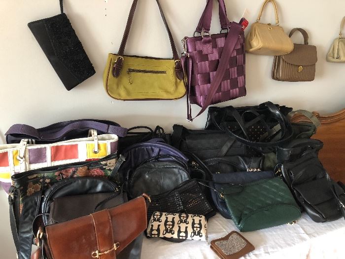 large selection of purses