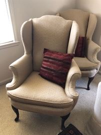 Wingback arm chairs - pair