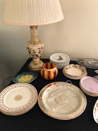 china and ceramic plates, and McKenzie Childs vase